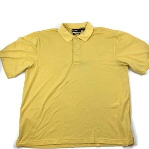 Links Tech Mens Polo Shirt, Yellow Large
